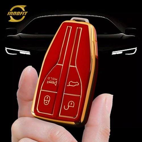 HNA1T1-Red-Gold Plating- Car Key Cover For Hong Qi