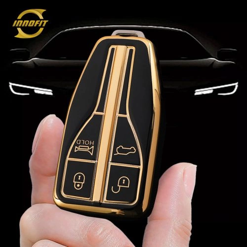 HNA1T1-Black-Gold Plating- Car Key Cover For Hong Qi