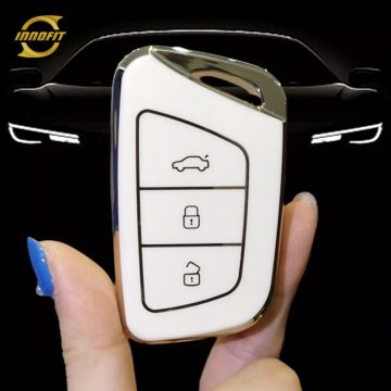 JAA1T1-White-Silver Plating- Car Key Cover For JAC