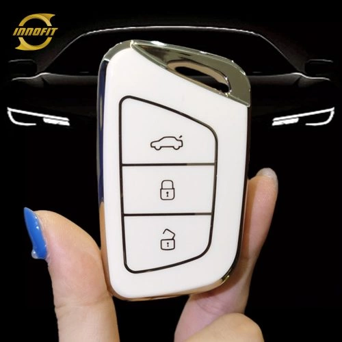 JAA1T1-White-Silver Plating- Car Key Cover For JAC
