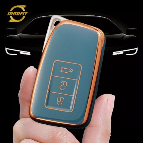 LEA1T1-Granny Grey-Gold Plating- Car Key Cover For Lexus