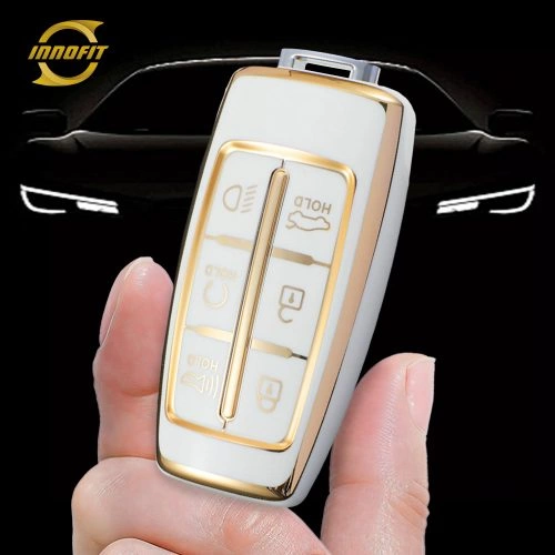 GNA2T1-White-Gold Plating- Car Key Cover For GENESIS