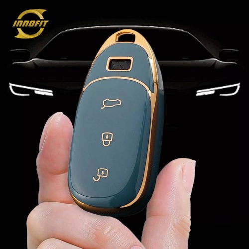 LIA1T1-Granny Grey-Gold Plating- Car Key Cover For Li Auto Inc