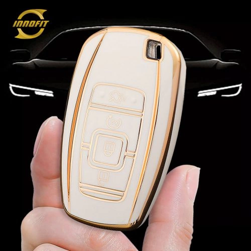 LNA1T1-White-Gold Plating- Car Key Cover For LINCOLN