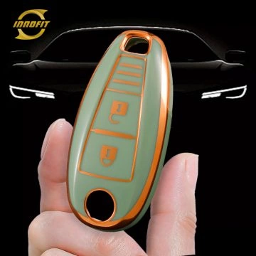 SUA1T1-Green-Gold Plating- Car Key Cover For Suzuki