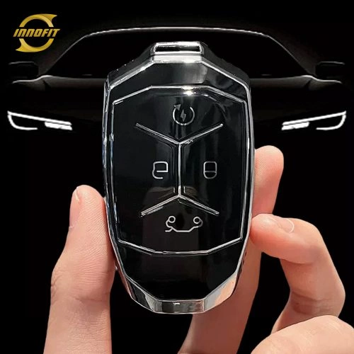 LYA1T1-Black-Silver Plating- Car Key Cover For LYNK