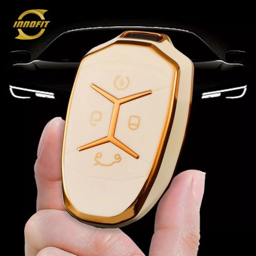 LYA1T1-White-Gold Plating- Car Key Cover For LYNK
