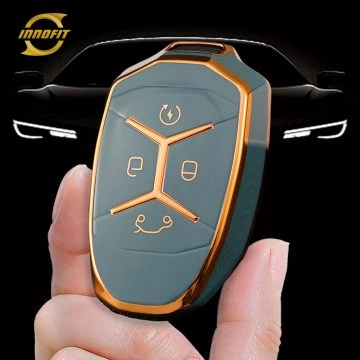 LYA1T1-Гранатовый серый-золотое покрытие-обложка для автомобильного ключа для LYNK