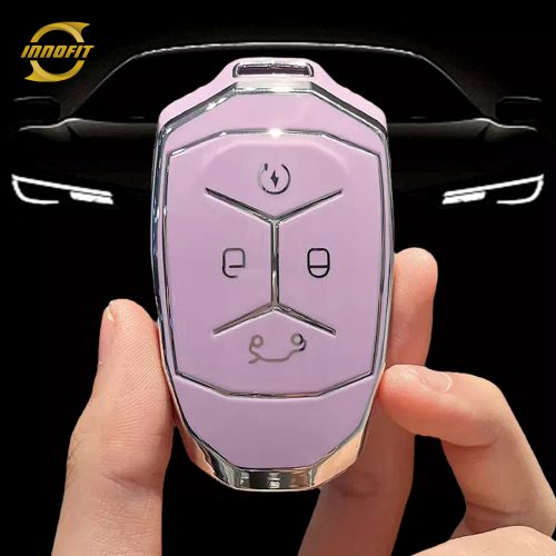 LYA1T1-Purple-Silver Plating- Car Key Cover For LYNK