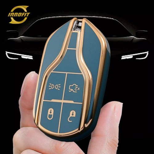 MSA1T1-Granny Grey-Gold Plating- Car Key Cover For Maserati