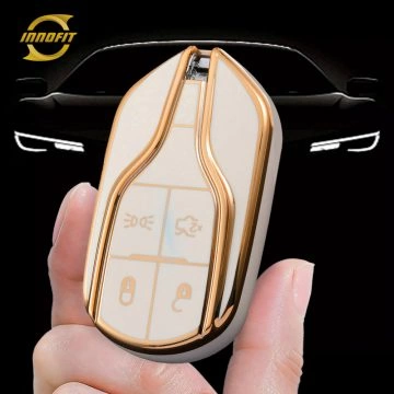 MSA1T1-White-Gold Plating- Car Key Cover For Maserati