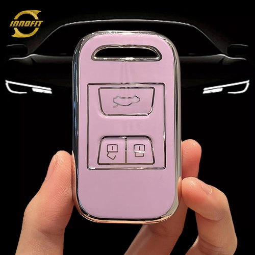 CRA1T1-Purple-Silver Plating- Car Key Cover For Chery