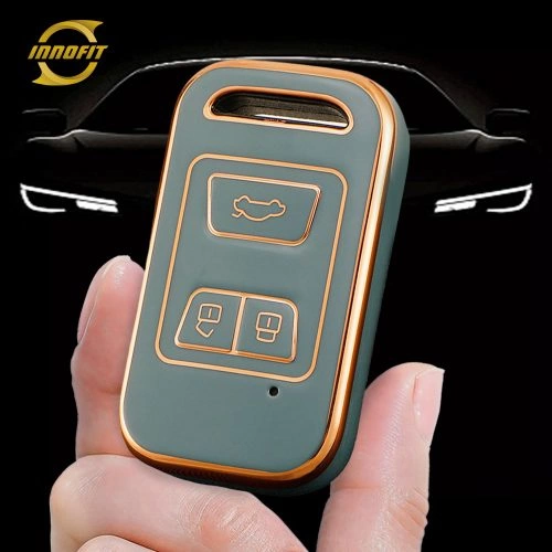 CRA1T1-Granny Grey-Gold Plating- Car Key Cover For Chery