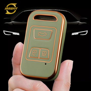 CRA1T1-Green-Gold Plating- Car Key Cover For Chery