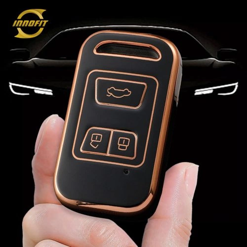 CRA1T1-Black-Gold Plating- Car Key Cover For Chery