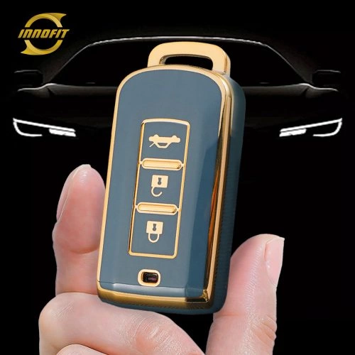 MIA1T1-Granny Grey-Gold Plating- Car Key Cover For Mitsubishi