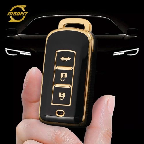 MIA1T1-Black-Gold Plating- Car Key Cover For Mitsubishi