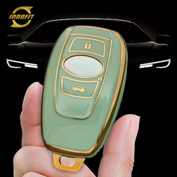 SBA1T1-Green-Gold Plating- Car Key Cover For Subaru
