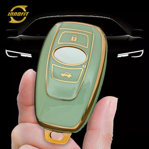 SBA1T1-Green-Gold Plating- Car Key Cover For Subaru
