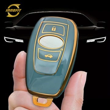 SBA1T1-Granny Grey-Gold Plating- Car Key Cover For Subaru