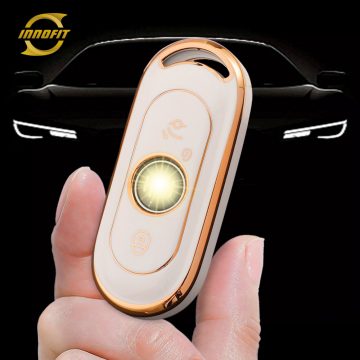 WMA1T1-White-Gold Plating- Car Key Cover For WM