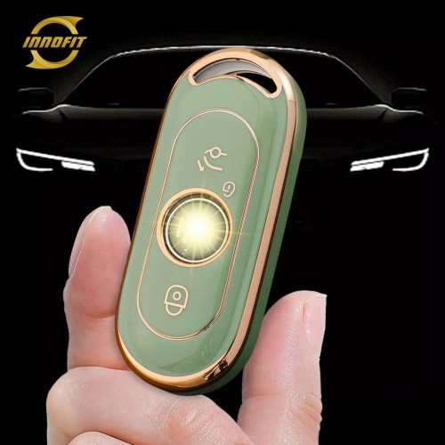 WMA1T1-Зеленый-Золотое напыление- Обложка для автомобильного ключа для WM