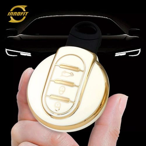 MNA1T1-White-Gold Plating- Car Key Cover For MINI