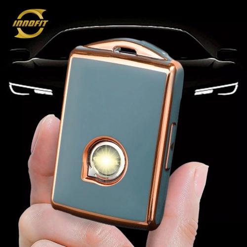 VLA1T1-Granny Grey-Gold Plating- Car Key Cover For Volvo