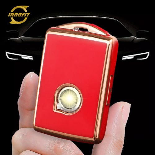 VLA1T1-Red-Gold Plating- Car Key Cover For Volvo