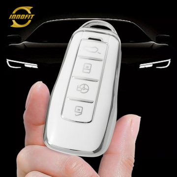 XPA1T1-White-Silver Plating- Car Key Cover For XPENG