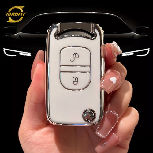 FAA1T1-White-Silver Plating- Car Key Cover For FAW