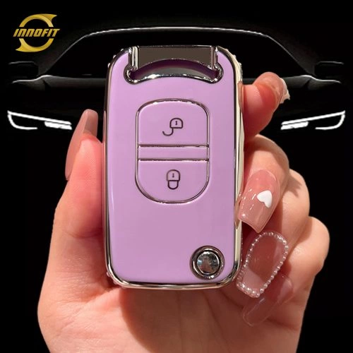 FAA1T1-Purple-Silver Plating- Car Key Cover For FAW