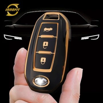 INA1T1-Black-Gold Plating- Car Key Cover For Infiniti
