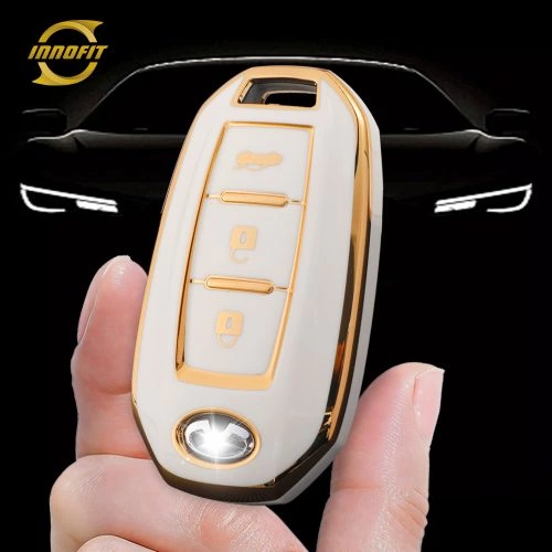INA1T1-White-Gold Plating- Car Key Cover For Infiniti