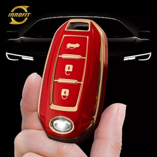 INA1T1-Red-Gold Plating- Car Key Cover For Infiniti