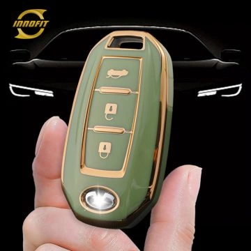 INA1T1-Green-Gold Plating- Car Key Cover For Infiniti