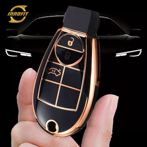 CYC1T1-Black-Gold Plating- Car Key Cover For Chrysler