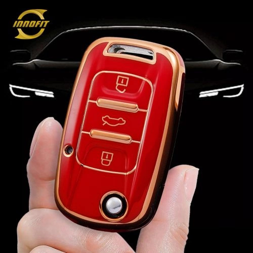 WUB1T1-Red-Gold Plating- Car Key Cover For Wuling