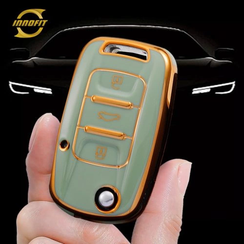 WUB1T1-Green-Gold Plating- Car Key Cover For Wuling