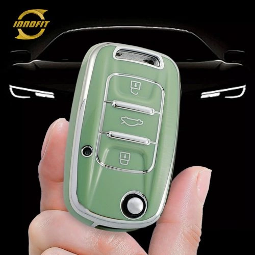 WUB1T1-Green-Silver Plating- Car Key Cover For Wuling