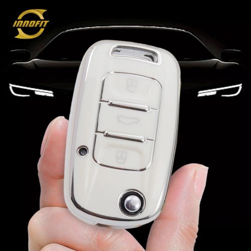 WUB1T1-White-Silver Plating- Car Key Cover For Wuling