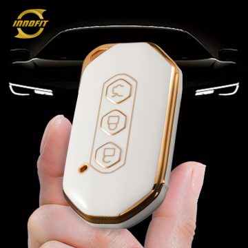 WUD1T1-White-Gold Plating- Car Key Cover For Wuling