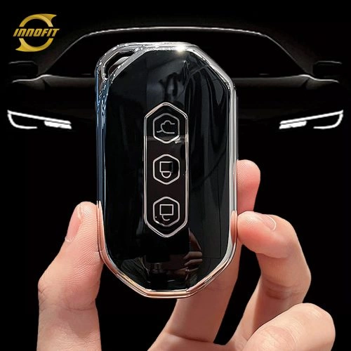 WUD1T1-Black-Silver Plating- Car Key Cover For Wuling