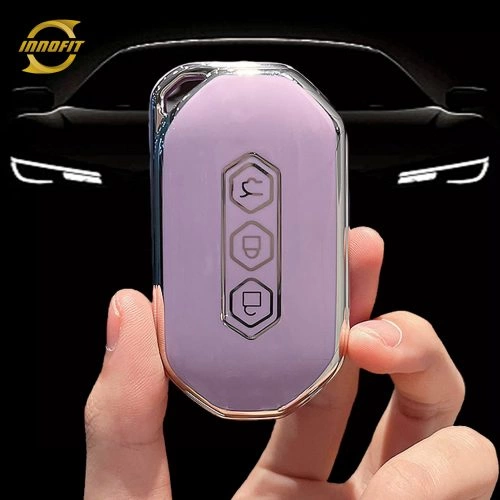 WUD1T1-Purple-Silver Plating- Car Key Cover For Wuling