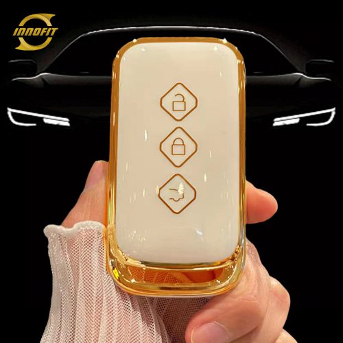 WUE1T1-White-Gold Plating- Car Key Cover For Wuling