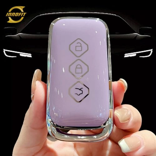 WUE1T1-Purple-Silver Plating- Car Key Cover For Wuling