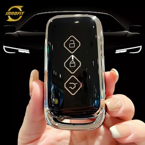 WUE1T1-Black-Silver Plating- Car Key Cover For Wuling