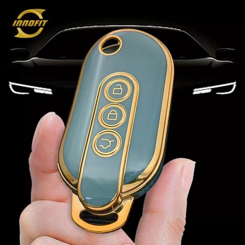 WUF1T1-Granny Grey-Gold Plating- Car Key Cover For Wuling