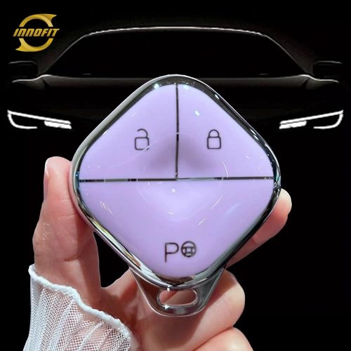 WUG1T1-Purple-Silver Plating- Car Key Cover For Wuling