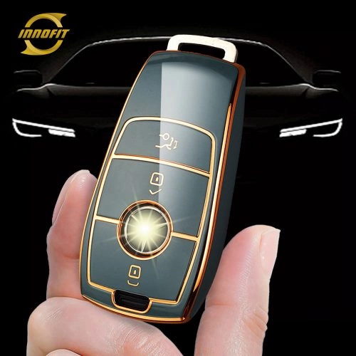 MEB1T1-Granny Grey-Gold Plating- Car Key Cover For Mercedes-Benz